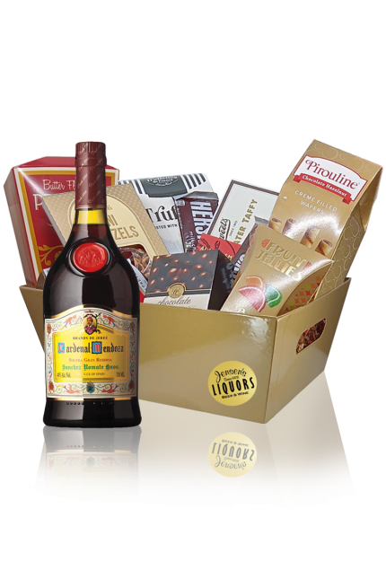 Cognac-Brandy Gift Basket Cardenal Mendoza